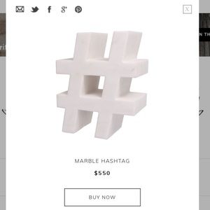 Kelly Wearstler marble hashtag sculpture